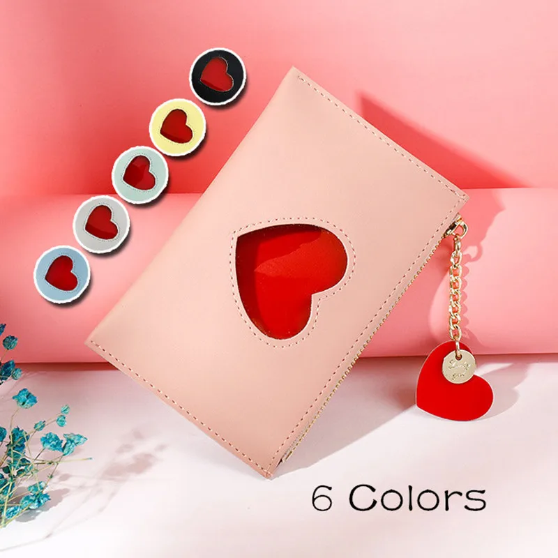 Vento Marea кожаный женский кошелек для монет Розовый милый тонкий корейский стиль