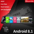 Автомобильный видеорегистратор-зеркало Bluavido, 4G, ADAS, Android, GPS-навигация, 12-дюймовый видеорегистратор заднего вида, 1080P, Wi-Fi, удаленный мониторинг