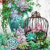 green plant birdcage full drill diamond art 5d diamond painting kit for home wall decor giftembroidery painting