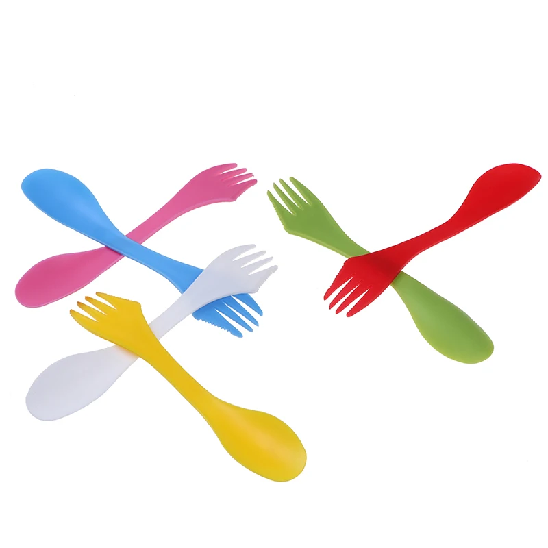 Outdoor Spork 3 In 1 Spoon Fork Cutter Travel Camping Hiking Picnic Utensils Plastic Combo Travelling Gadget Cutlery | Спорт и