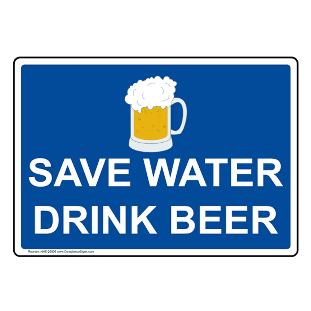 Пить Воду Пиво оловянный знак винтажный металлический постер декоративные