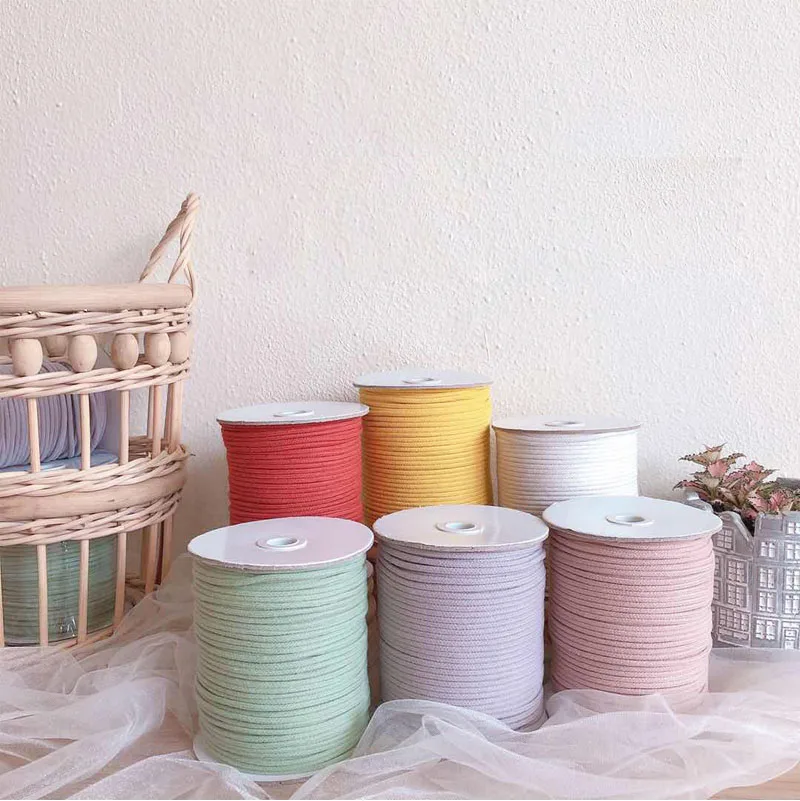 

Colorful Macrame Yarn 3mm Natural Handmade Cotton Cord Thread Weaving Yarn Rope For Knitting Purse Handbag Hanging Tapestry Home