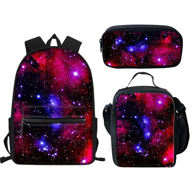 

Классный набор из 3 шт. школьных сумок с 3D принтом Galaxy, большой холщовый Детский рюкзак для подростков, мальчиков, девочек, студентов, сумка д...
