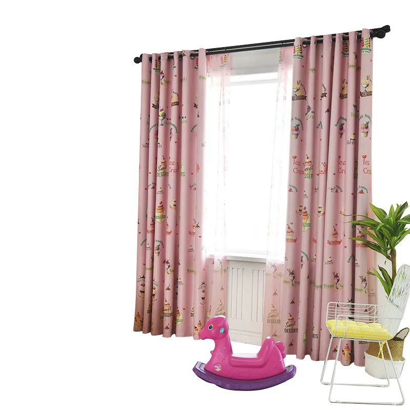 

New Cartoon Printing Curtain Curtain Single-sided Light Printing Process Shade Curtains for Living Room Bedroom