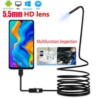 waterproof 5 5mm usb endoscope camera endoscopic flexible ip67 6 led inspection smartphone cars endoscope for android phone