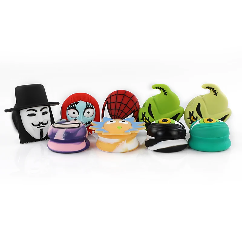 

3Pcs 20ml Silicone Wax Containers for Oil Slick Dab Cartoon Creative Designs Storage Box Dropship