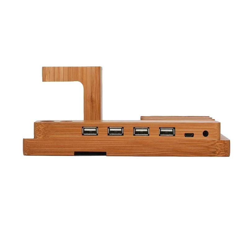 3 в 1 4 usb зарядная док-станция Универсальный деревянный держатель для мобильного телефона Apple Watch iPhone XR XS Max X 8 7 6S Plus iPad
