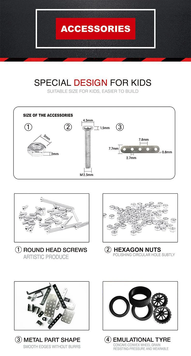 

1:16 Stainless Steel RC Off-road Vehicle Building Block DIY Small Particle Construction Model Toy 817PCS RC Cars