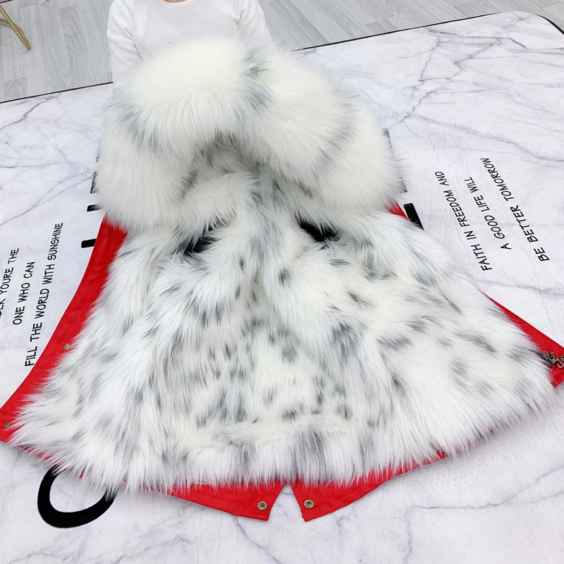 

-20 Degee для мальчиков, искусственная подкладка из лисьего меха, большие размеры, детская Подростковая теплая одежда TZ625