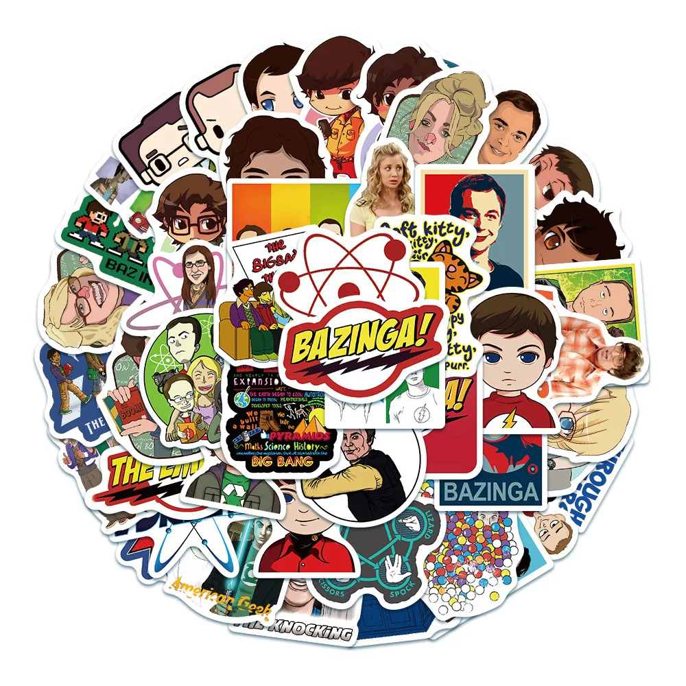 

10 / 30 / 50pcs Popular American Drama Life Big Bang Graffiti Sticker Luggage Guitar Star Animation Sticker Waterproof Wholesale