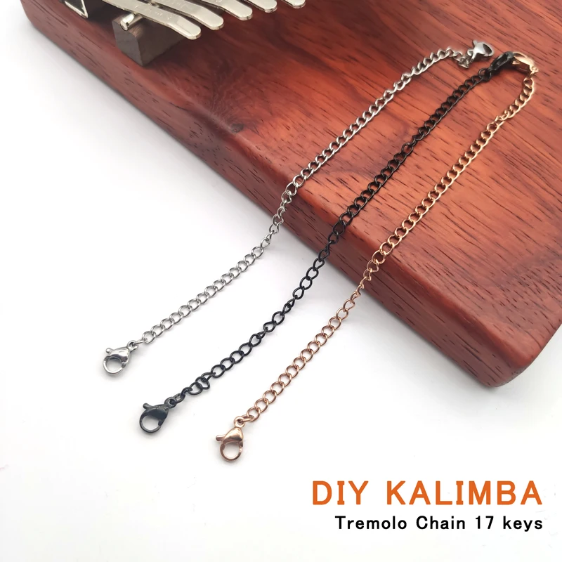DIY Kalimba 17 ключей тремоло цепь для Kalimbas большой палец пианино песчаная звуковая