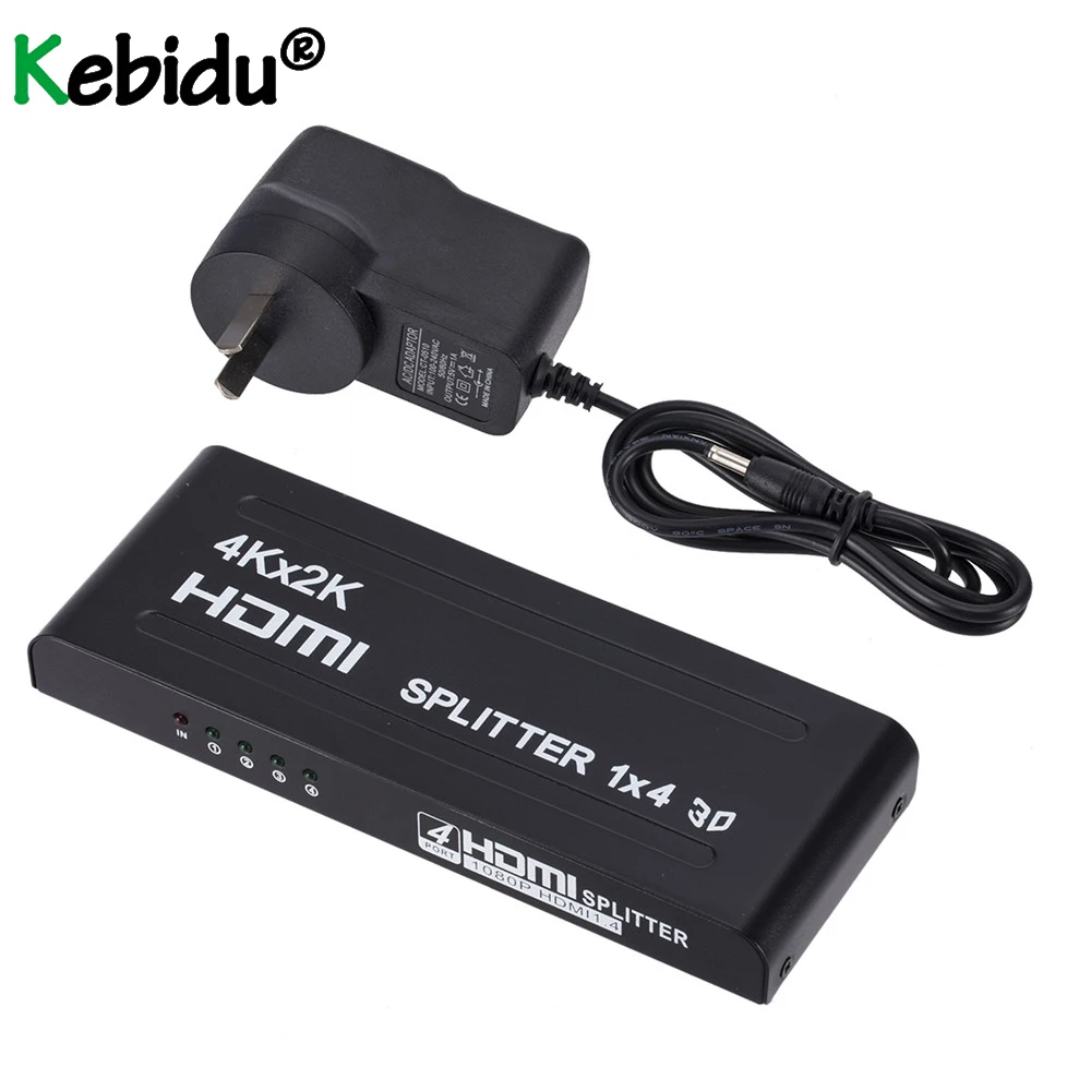 Kebidu 1 в 4 выхода HDMI-совместимый 2160P сплиттер 3D 2k 4K 1080p 1X4 концентратор ретранслятор