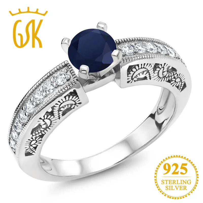 Женское кольцо GEMSTONEKING серебряное из стерлингового серебра 925 пробы с синим