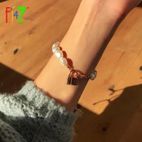 f j4z 2019 hot hit hop gold metal hand chains coin charms irregular pearl bangle bracelet for women girls gifts