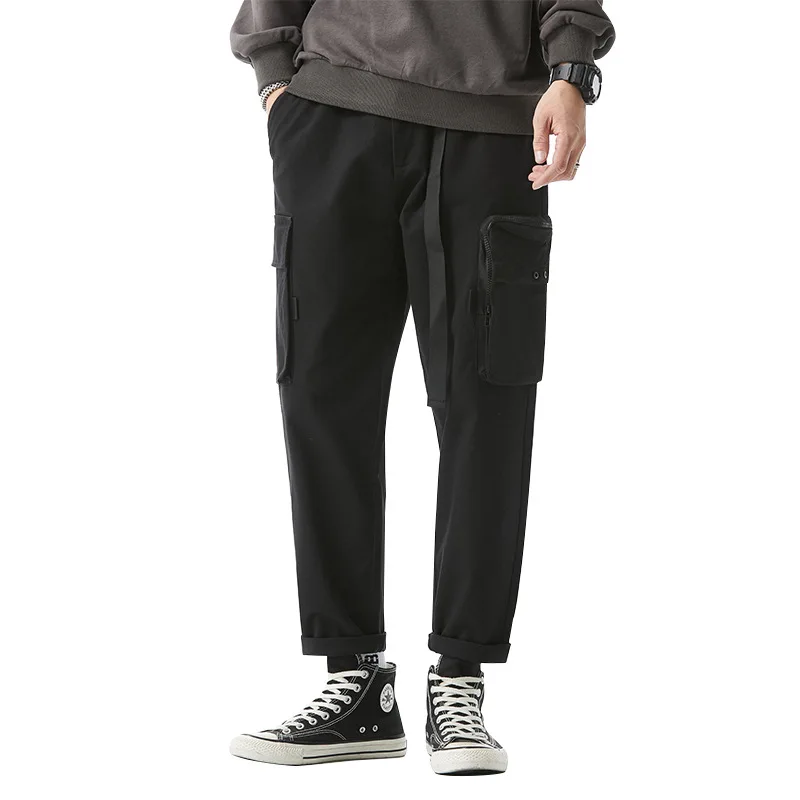 

2021 Spring New Men's Casual Pants Japanese Loose Large Size Straight Hip-hop Wide-leg Overalls 180