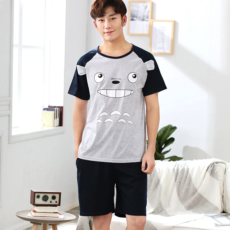 Новейший мужской пижамный комплект летние мужские пижамные комплекты простая