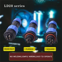ip68 waterproof connector ld20 no soldering cable connector plug socket male and female 2 3 4 5 6 7 p waterproof aviation plug