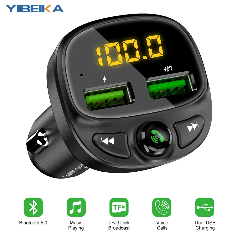 Автомобильное зарядное устройство YIBEIKA USB FM беспроводной передатчик Bluetooth mp3