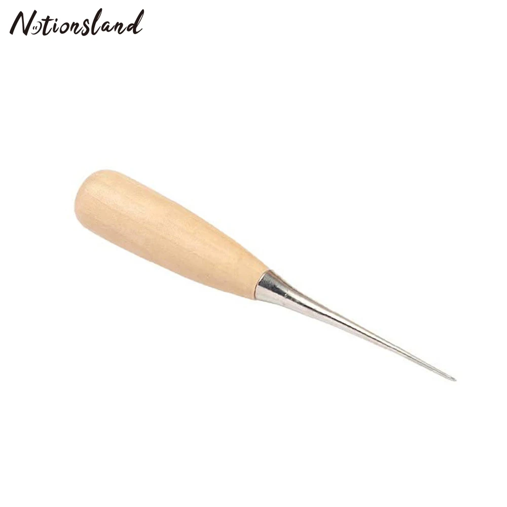 1 шт. кожаная швейная Awl деревянная ручка инструмент Штифт Пробивка для DIY Кожа