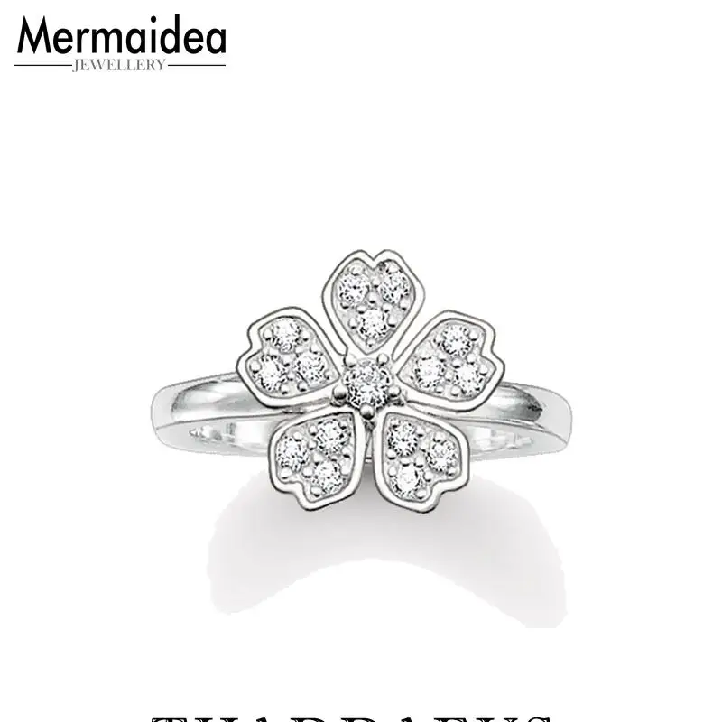 Кольцо с цветком сакуры из белого циркония регулируемый размер душа 2020 Новое