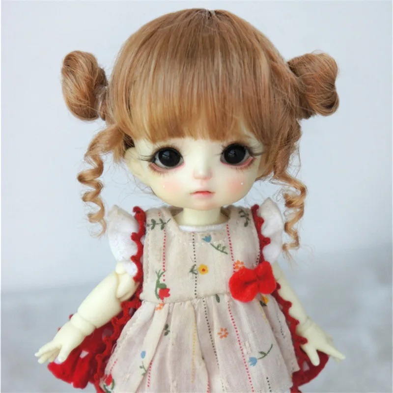 BJD-Peluca de pelo trenzada Retro para mu&ntilde;eca, accesorio de cer&aacute;mica de imitaci&oacute;n, mohair, cabeza de bola, ob11, DIY, 1/8-4
