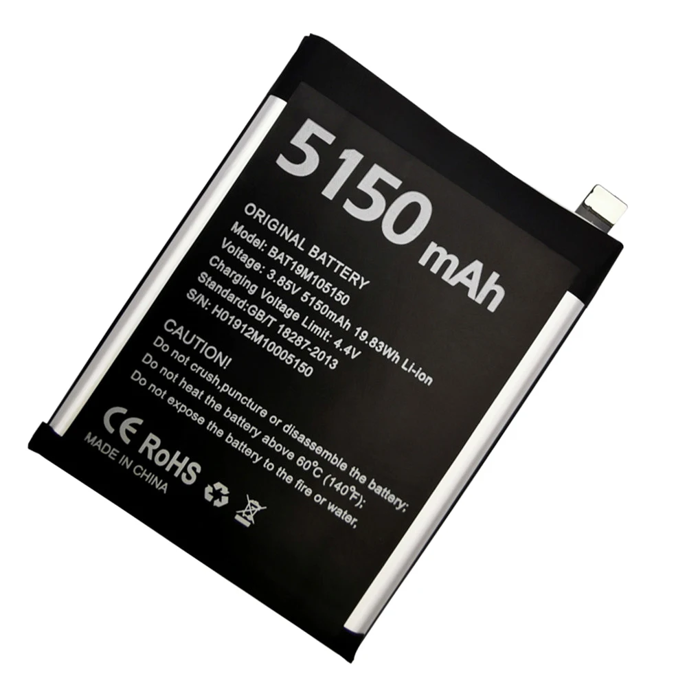 Bater&iacute;a de repuesto para tel&eacute;fono inteligente profesional DOOGEE S95 Pro, piezas de repuesto de 5150mAh, 100%, nuevo y Original, BAT19M105150-3