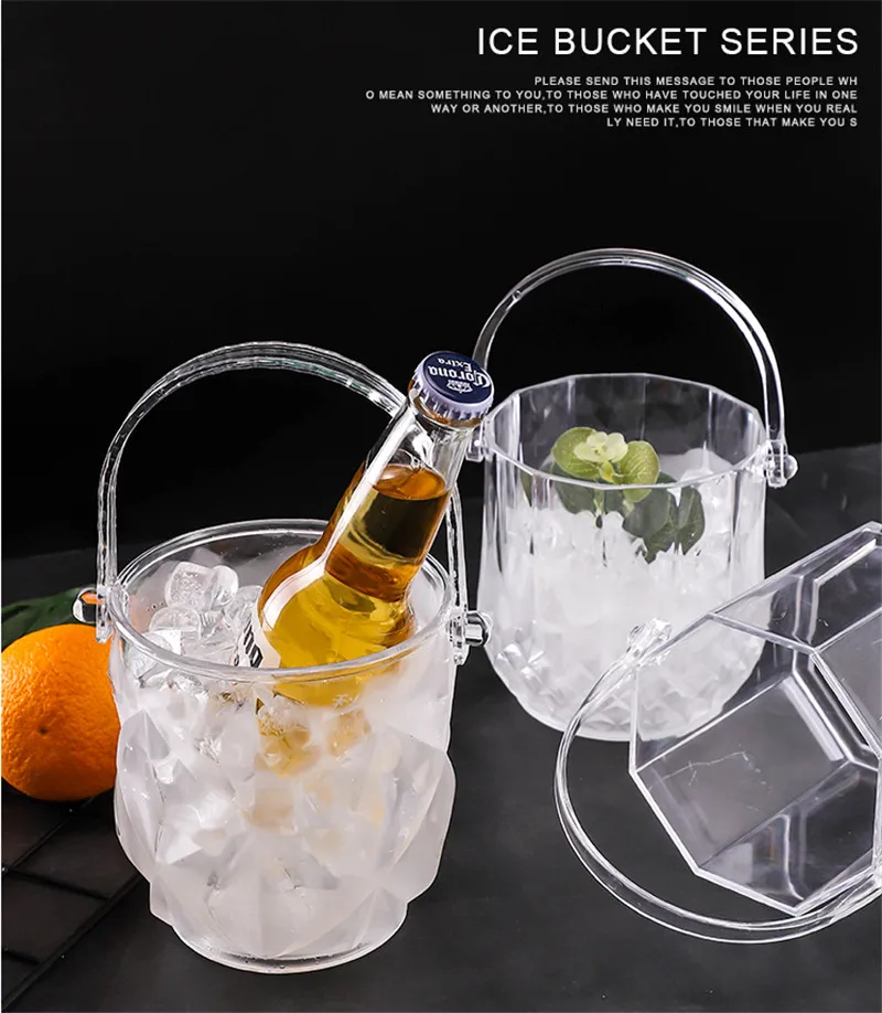 Новый дизайн прямоугольник пластиковые ведра льда драгоценный камень резит