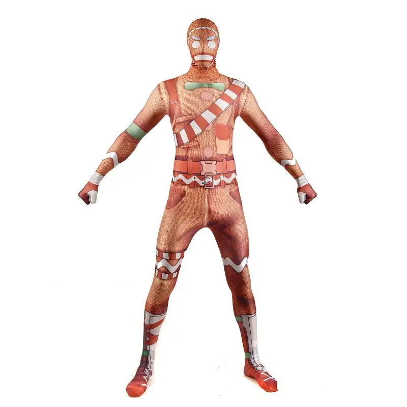 Игра битва Royale Merry Marauder Ginger Gunner Детский костюм для косплея Для Взрослых Zentai боди Fortniter костюм комбинезоны - Цвет: Adult Costume