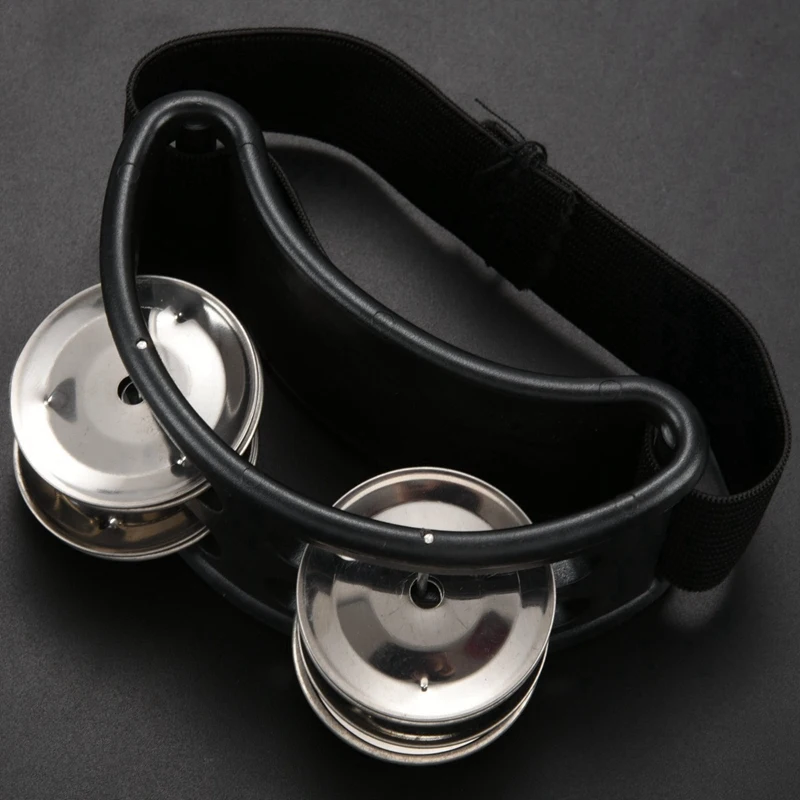 

Percussion Foot Tambourine with Metal Jingles, Black
