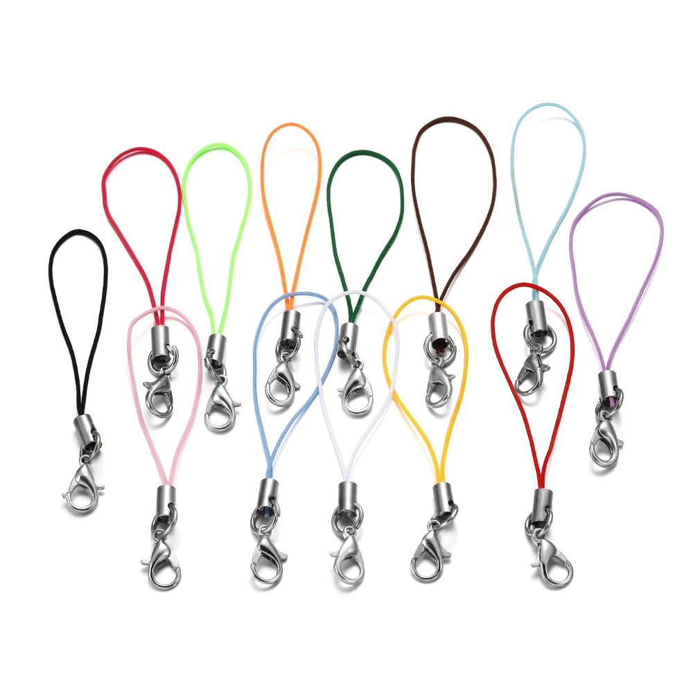 

100 Pcs/set 72mm Mobile Phone Pendant Lanyard Bear Doll Ornament Various Colors DIY Jewelry Making Looking Accessories Supplies