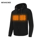 Мужские толстовки с подогревом и флисовой подкладкой на молнии, зимний теплый свитер унисекс черного, серого, темно-синего цветов, повседневное Мужское пальто