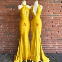 spring summer 2021 bridesmaid dresses mermaid sexy halter neck wedding guest party gown bridesmaid party dress