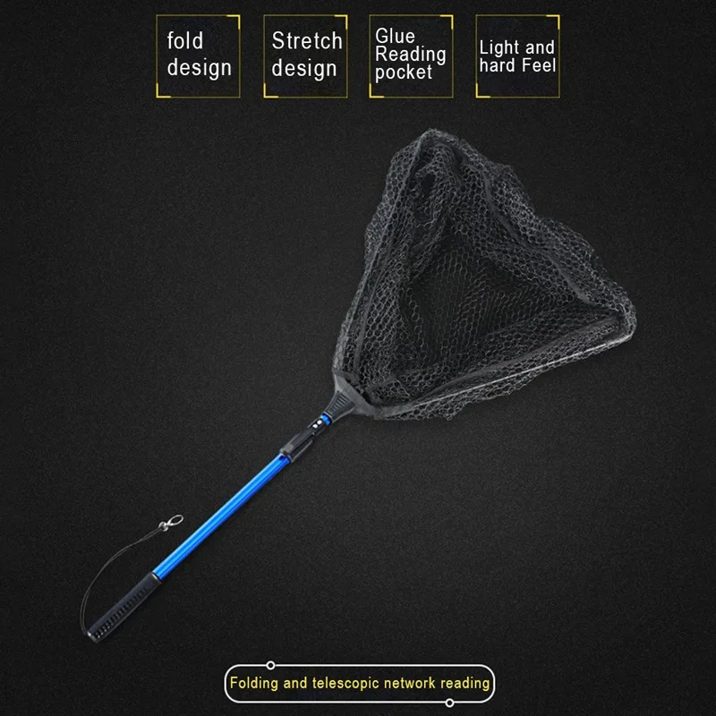 

Portable Aluminum Alloy Floating Fishing Net Rubber Coated Fish Landing Pool Clean Net Foldable Telescopic Outdoor Tools