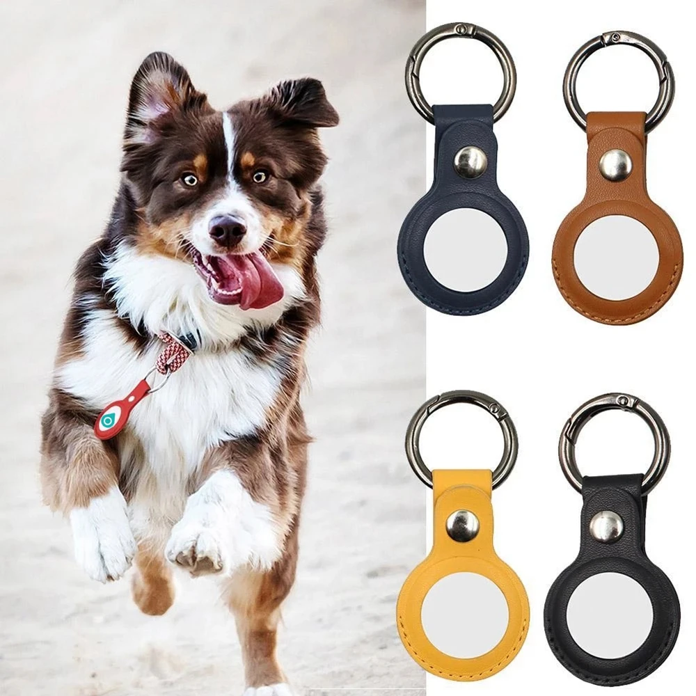 

Leather Case For Apple Airtags Anti-Lost Protector Cover Locator Tracker Scratch Resistant Device Keychain Protective Sleeve