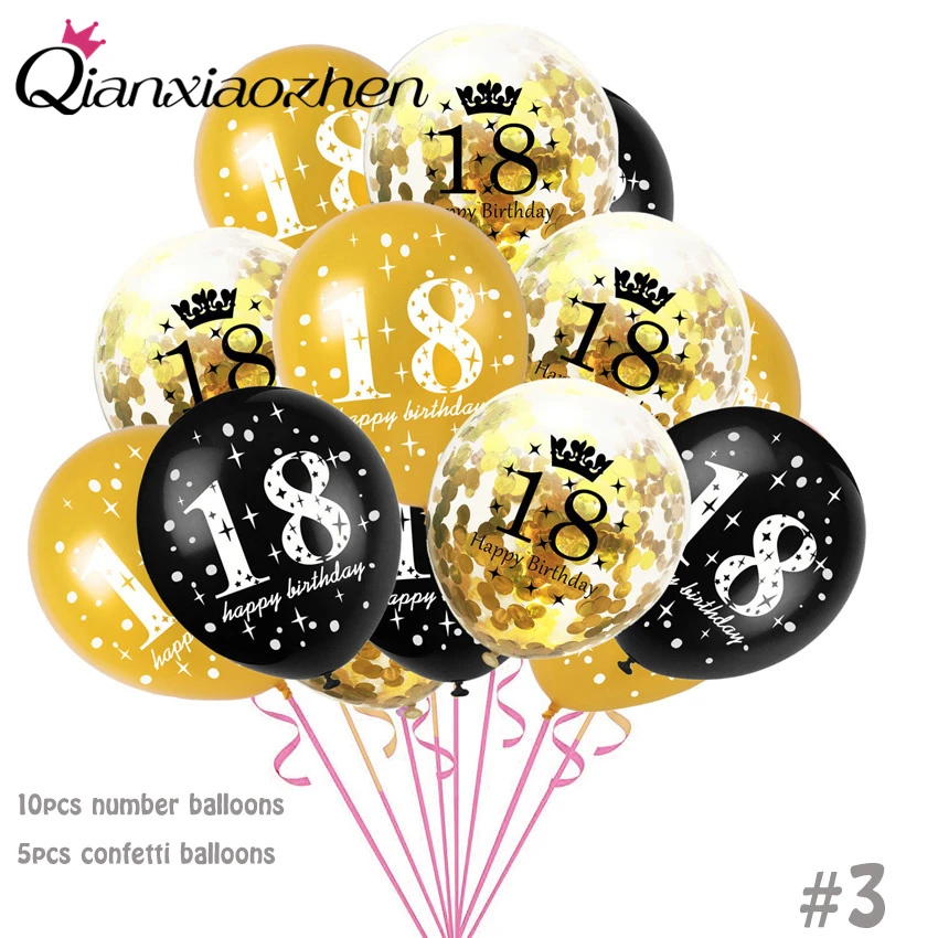 Qianxiaozhen воздушный шар для дня рождения шарик с конфетти украшения взрослых