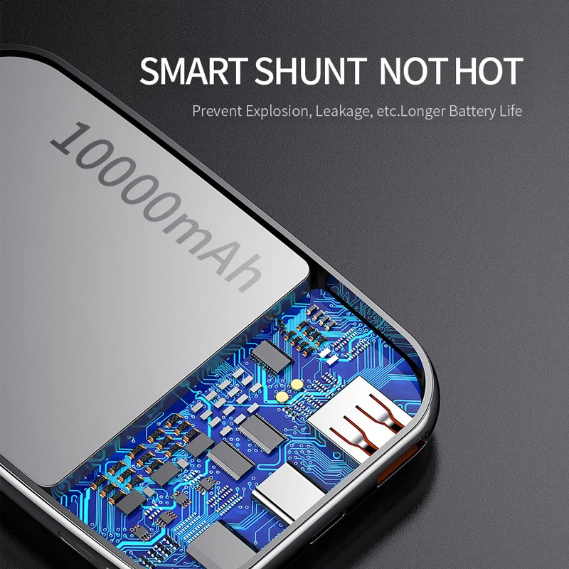 Мини Внешний аккумулятор 10000 мАч YKZ QC 3 0 type C PD Быстрая зарядка повербанк