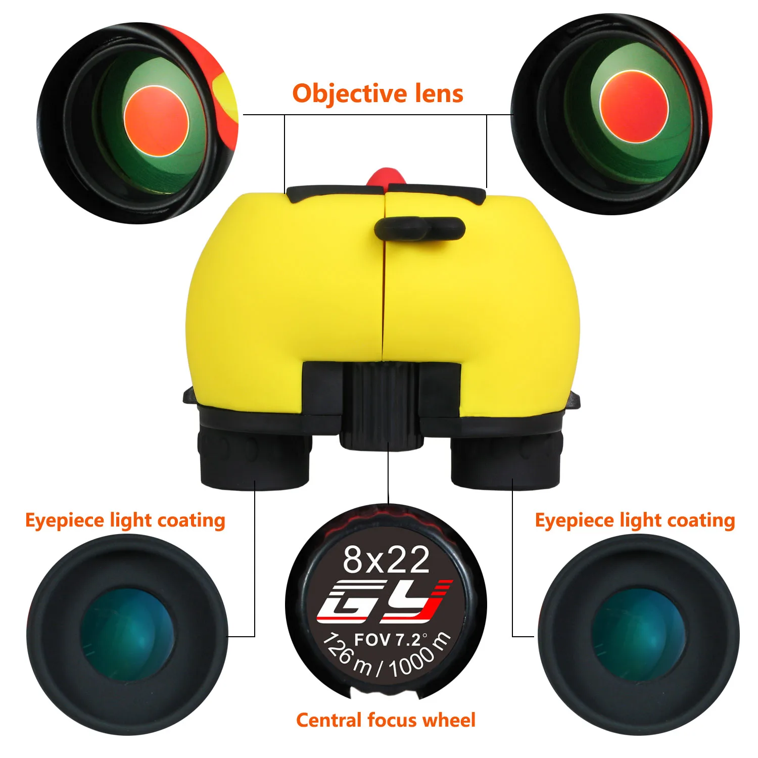 GY 2020 новый дизайн подарок 8*22 бинокль высокой четкости для детей наблюдения за