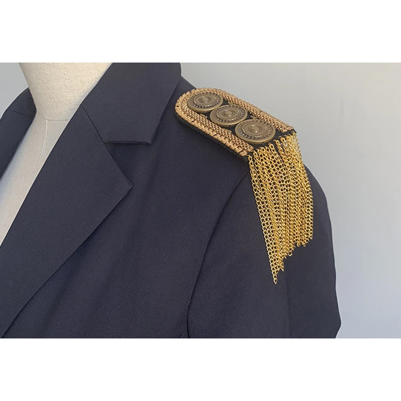 Новая Наплечная брошь для костюма ремешок многокисточки заклепки эполеты