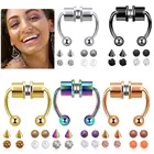 Женские стальные магнитные кольца для имитации пирсинга носа Стразы Кольца для носа на клипсе кольца для искусственной перегородки