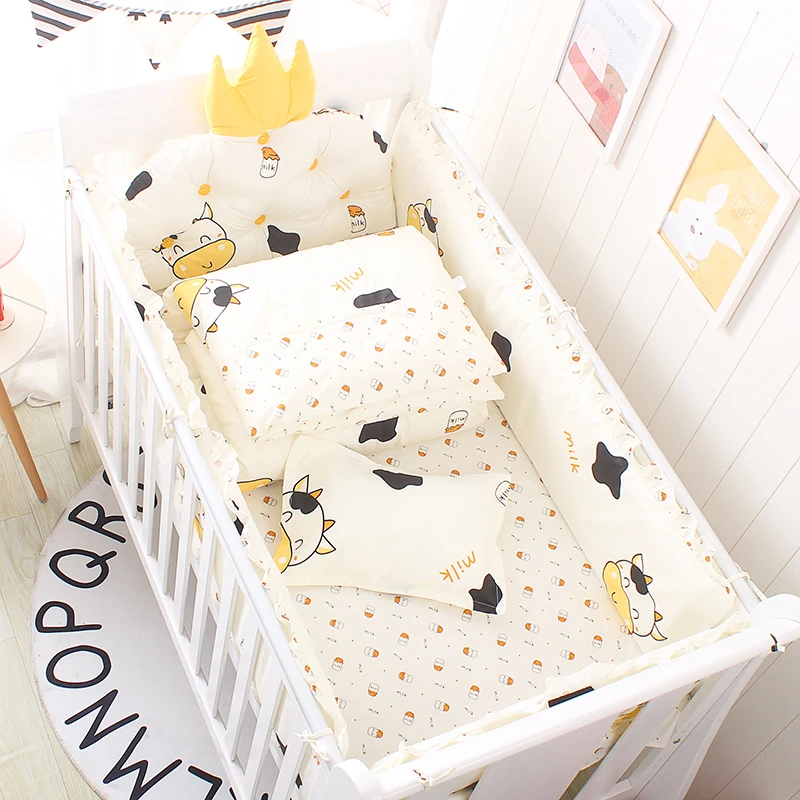 5 шт./компл. зимнее теплое детское постельное белье из хлопка защитные бамперы в