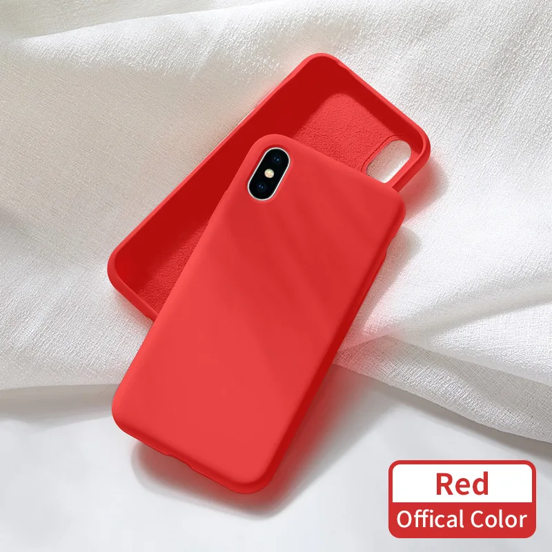 Red Чехол ASINA для iPhone 8, 7, 6, жидкий силиконовый чехол, однотонный Прозрачный бампер для iPhone 8, 7, 6 Plus, X, Xs, Max, XR, Coque Capa - Цвет: Red