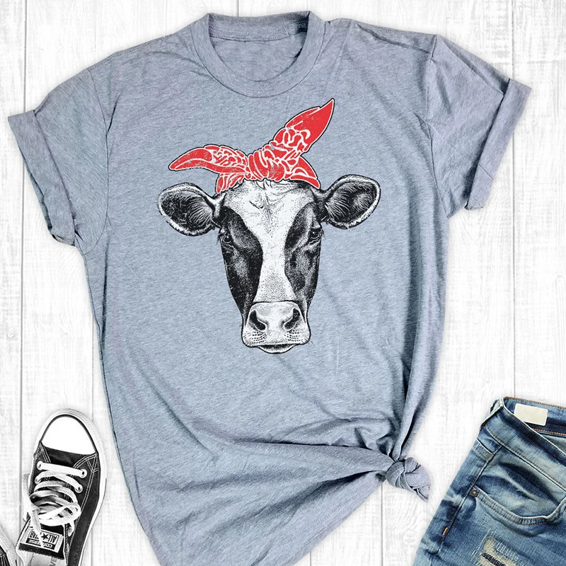 Футболка keep Cow женские футболки рубашки с графическим рисунком топы cowgirl принтом