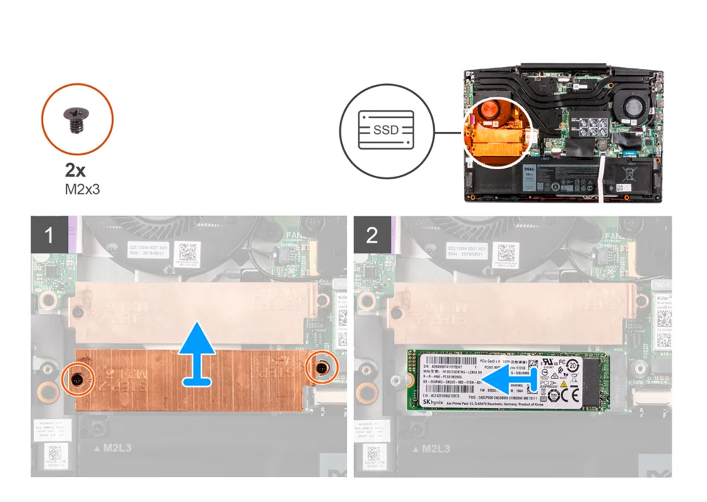 Новый оригинальный 0YX0F3 YX0F3 для Dell G3 15 3500 Pro G5 5500 SE 5505 ноутбук M.2 PCI-E радиатор SSD