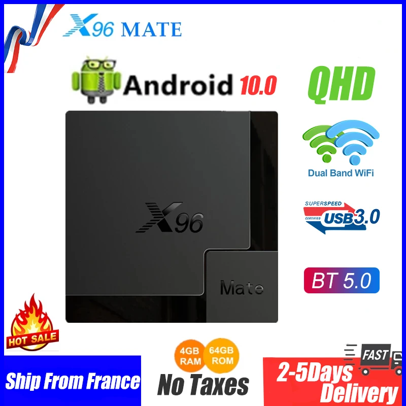 Лучшая ip ТВ приставка X96 mate 4G 64 ГБ 32 Android 10 0 Allwinner H616 4K Smart отправка из Франции PK