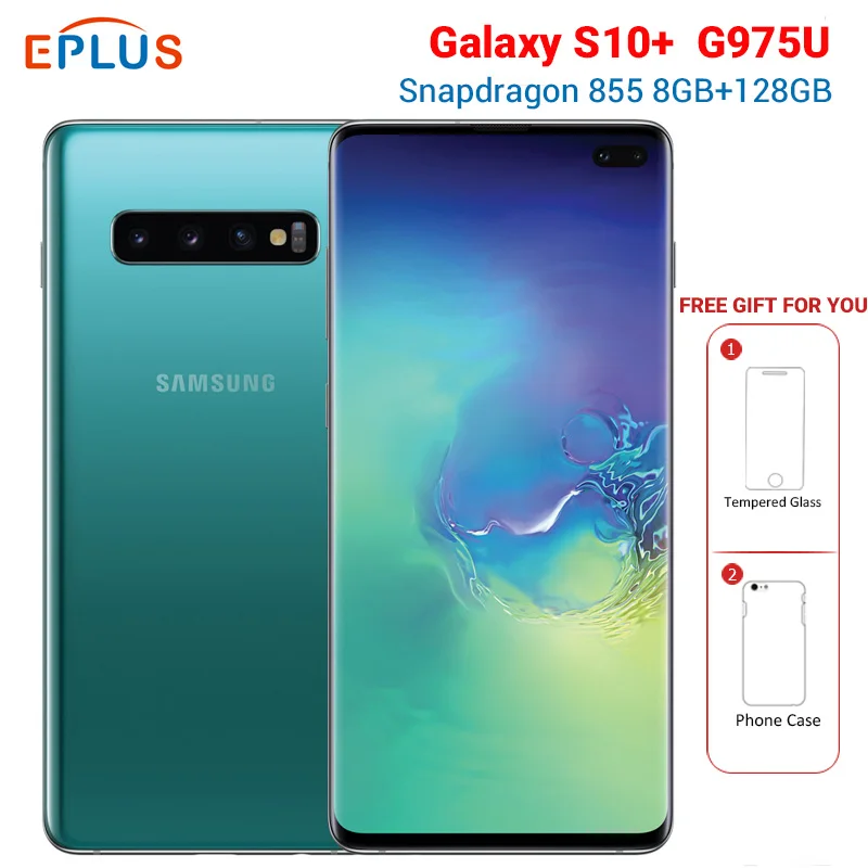 New Original At&T Version Samsung Galaxy S10+ S10 plus G975U 8GB 128GB Mobile Phone Snapdragon 855 6.4" 5 Camera NFC 4G Phone