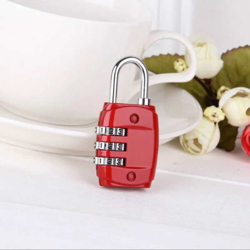 

Padlock 3 Dial Digit Password Combination Password Lock Suitcase Luggage Metal Code Lock Mini Coded Keyed Anti-Theft Locks