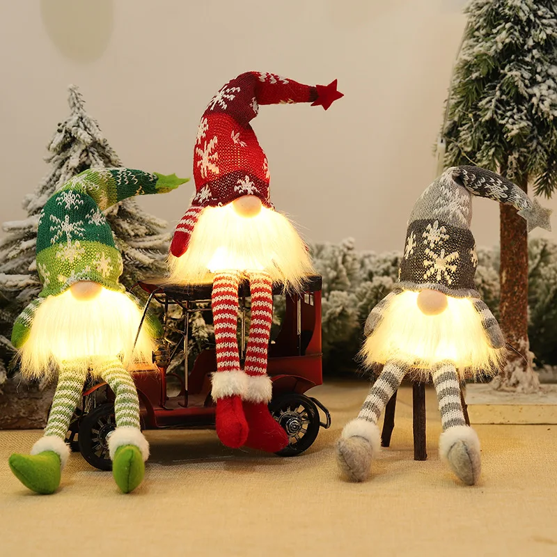 

2021 New Luminous Christmas Decorations with Lights Faceless Doll Christmas and New Year Home Decoration Ornaments Gift
