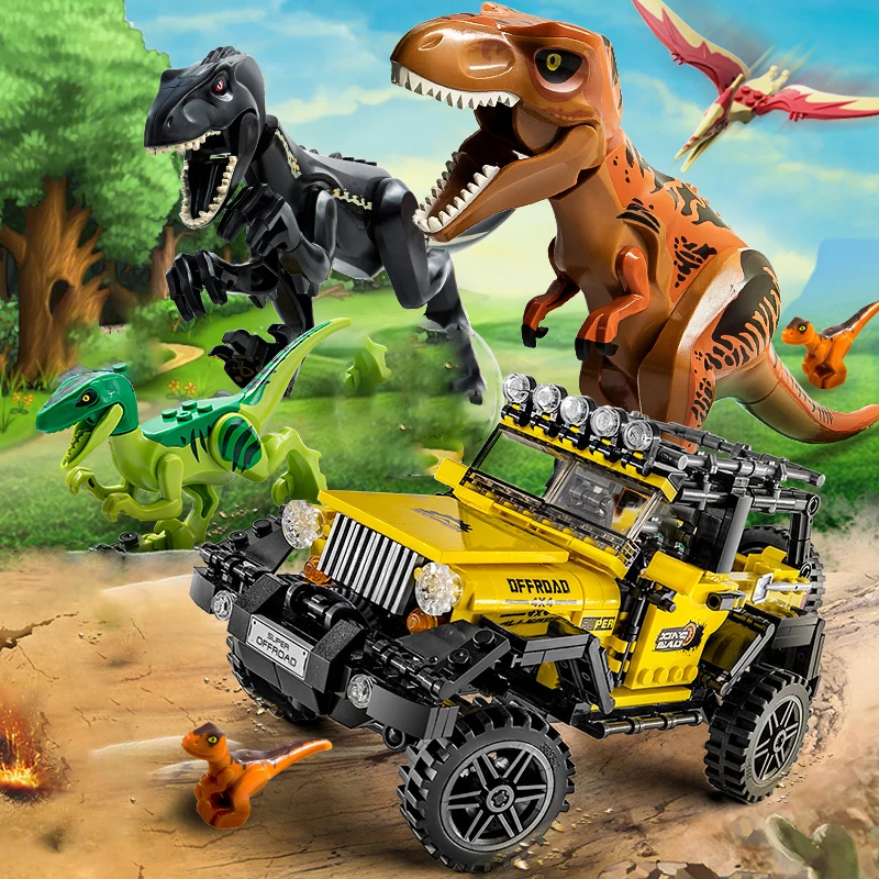 

Конструктор Парк Юрского периода, динозавр, парк динозавров с детской игрушкой, механический T-rex Indominus Rex, подарок для детей