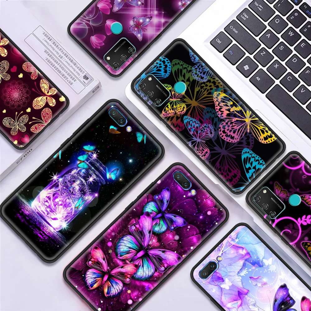 

Butterfly Silicone Soft Case For Honor 8X 9X 10 Lite 20 30 Pro 20e 20S(6.15) 30i Play 9A Luxury Phone Coque Shell
