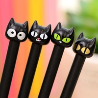 24pcsset elegant funny pens black cat eyes kawaii cute girl stationery pen gel writing blue ink school kawai item thing ballpen